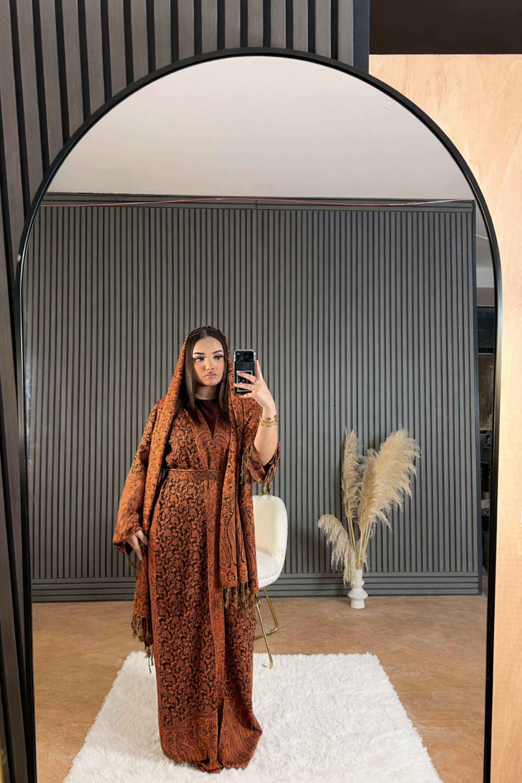 KHALEESI PASHMINA ABAYA ORANGE