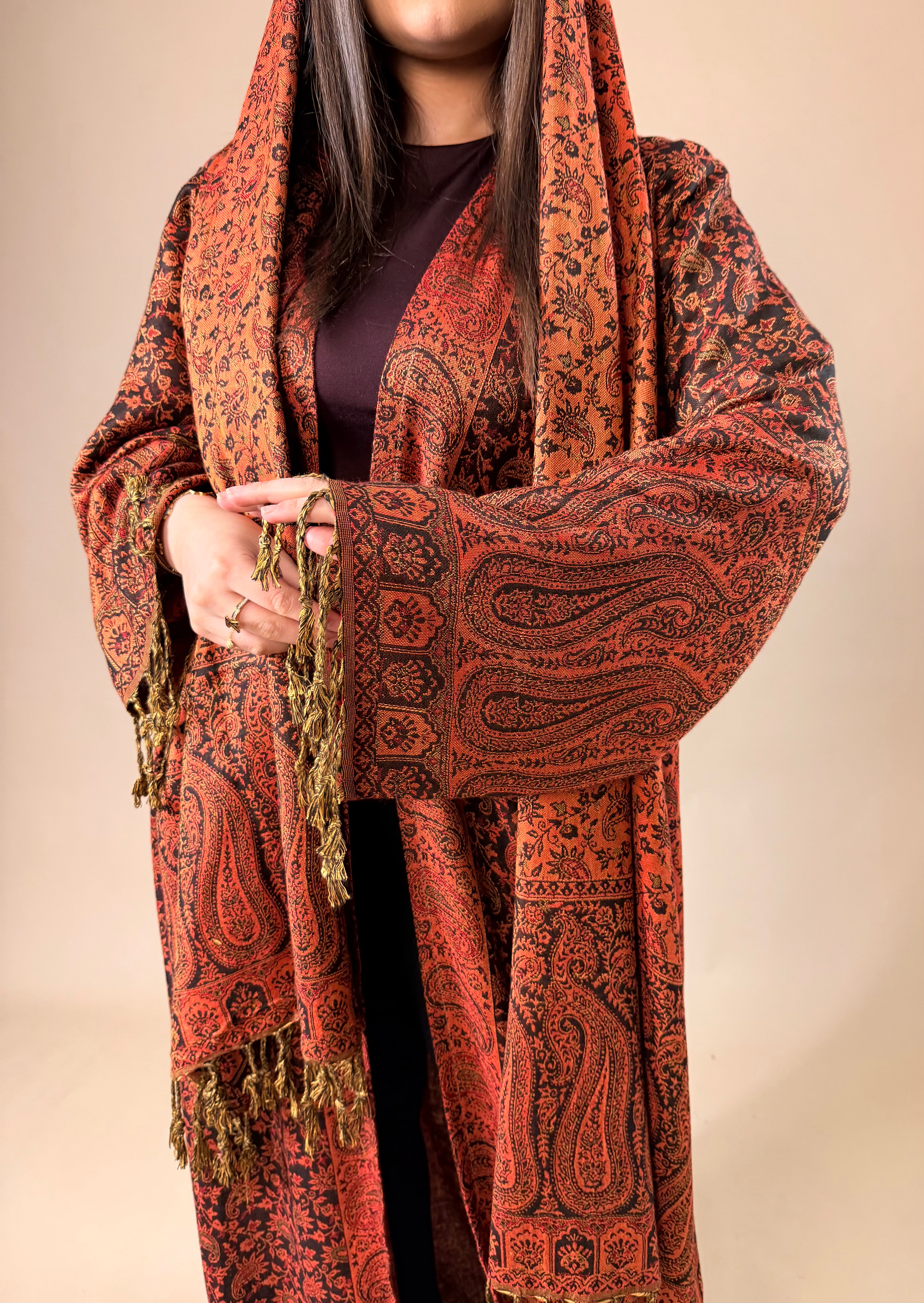 KHALEESI PASHMINA ABAYA ORANGE