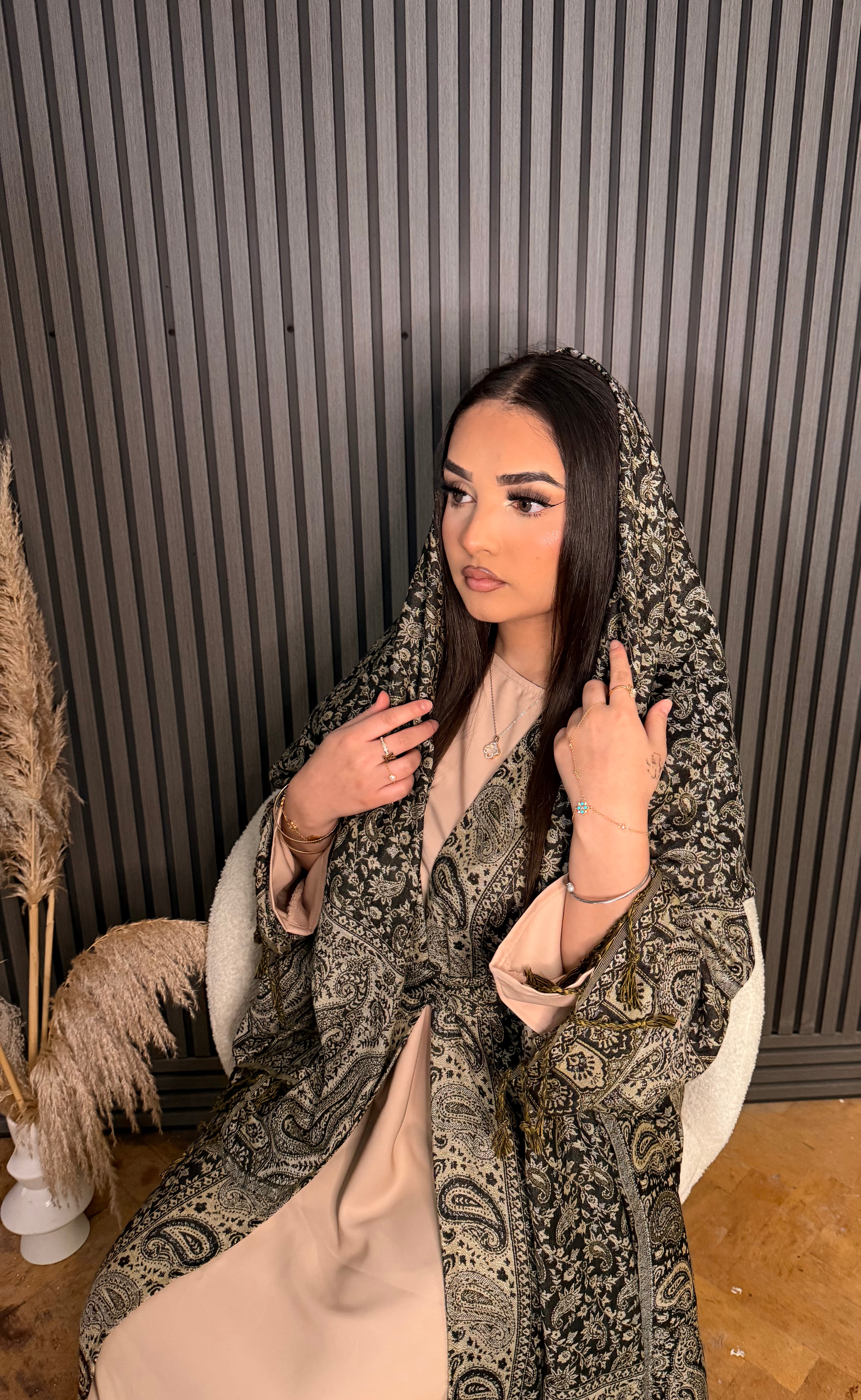 KHALEESI PASHMINA ABAYA BLACK