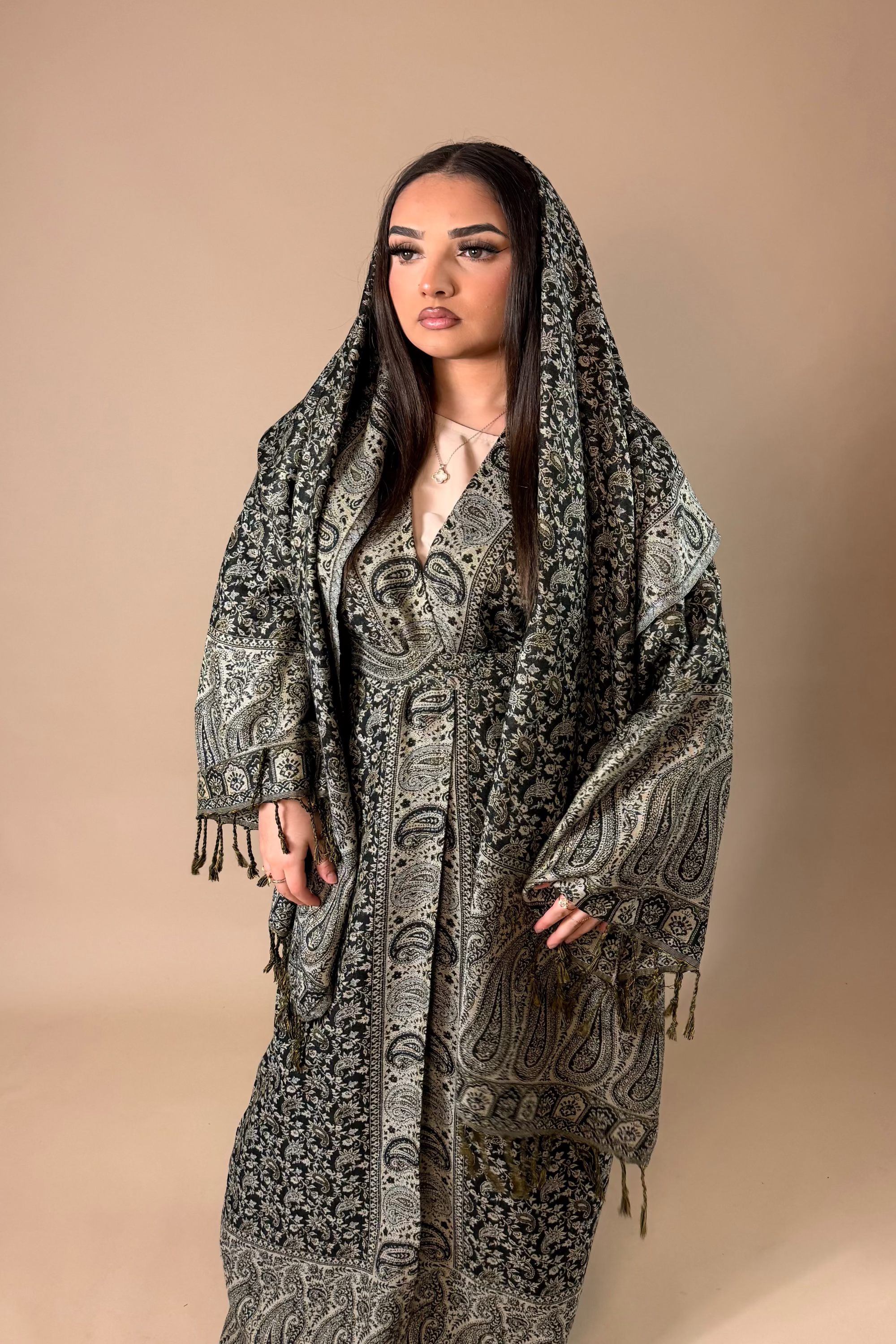 KHALEESI PASHMINA ABAYA BLACK