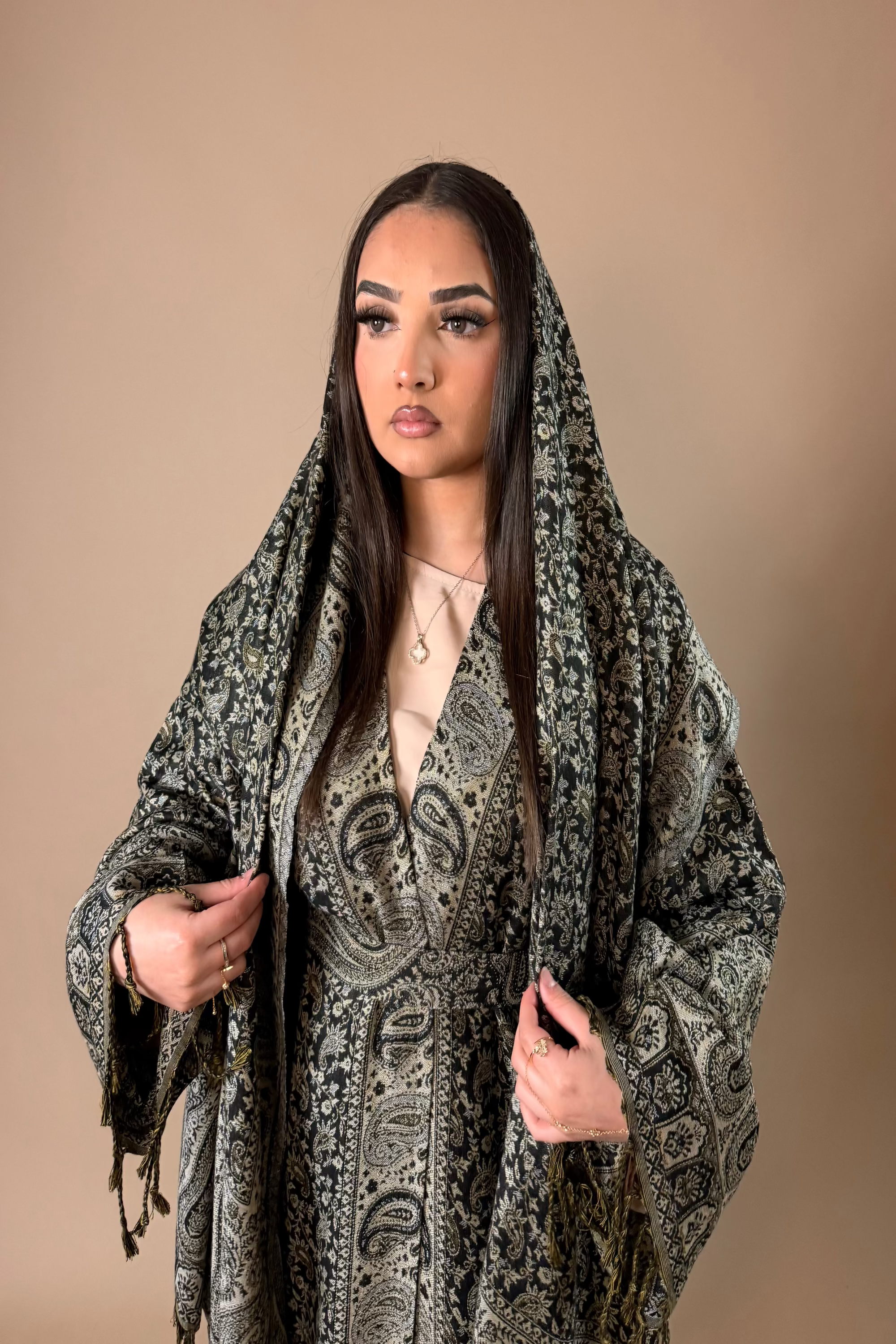 KHALEESI PASHMINA ABAYA BLACK