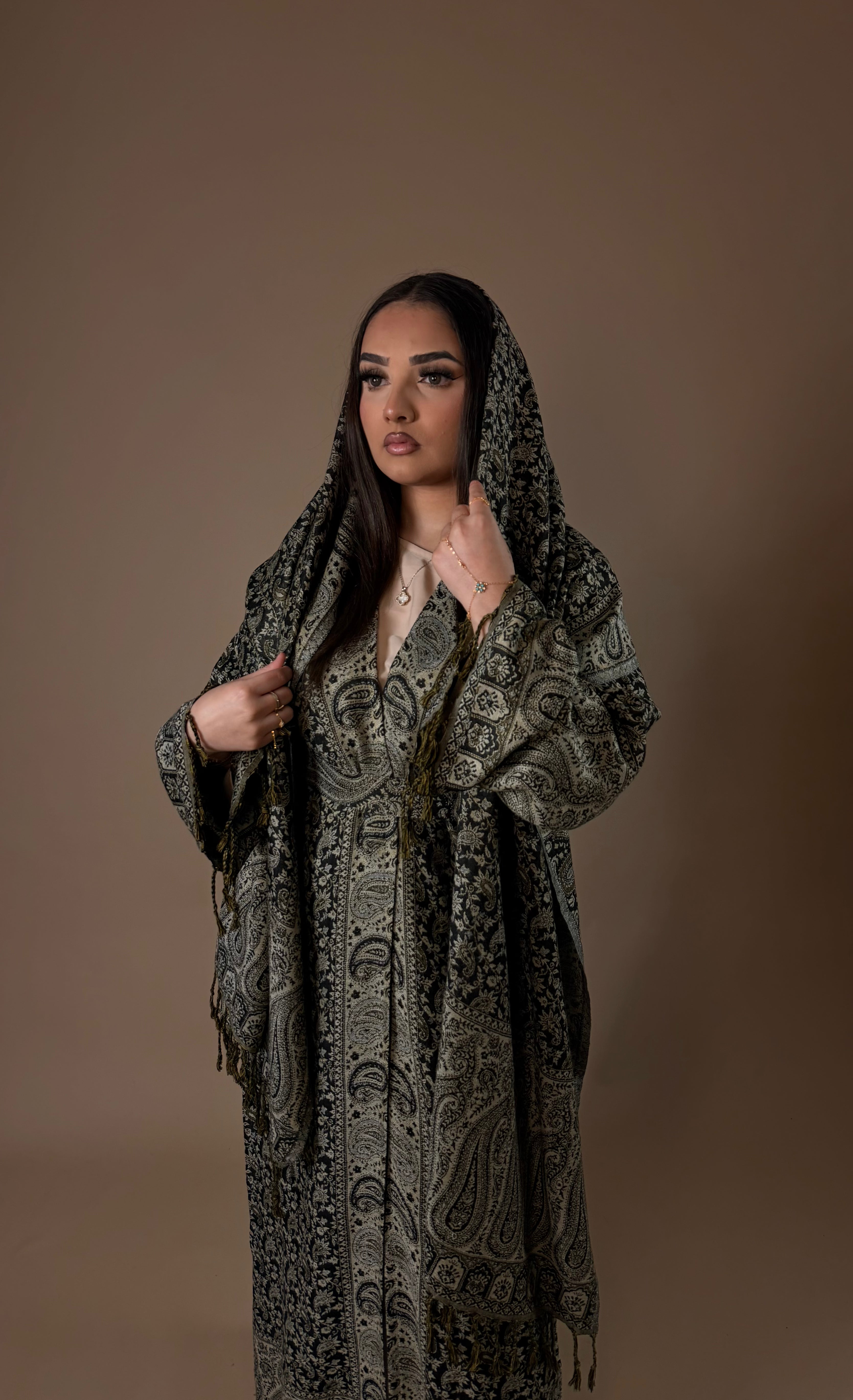 KHALEESI PASHMINA ABAYA BLACK