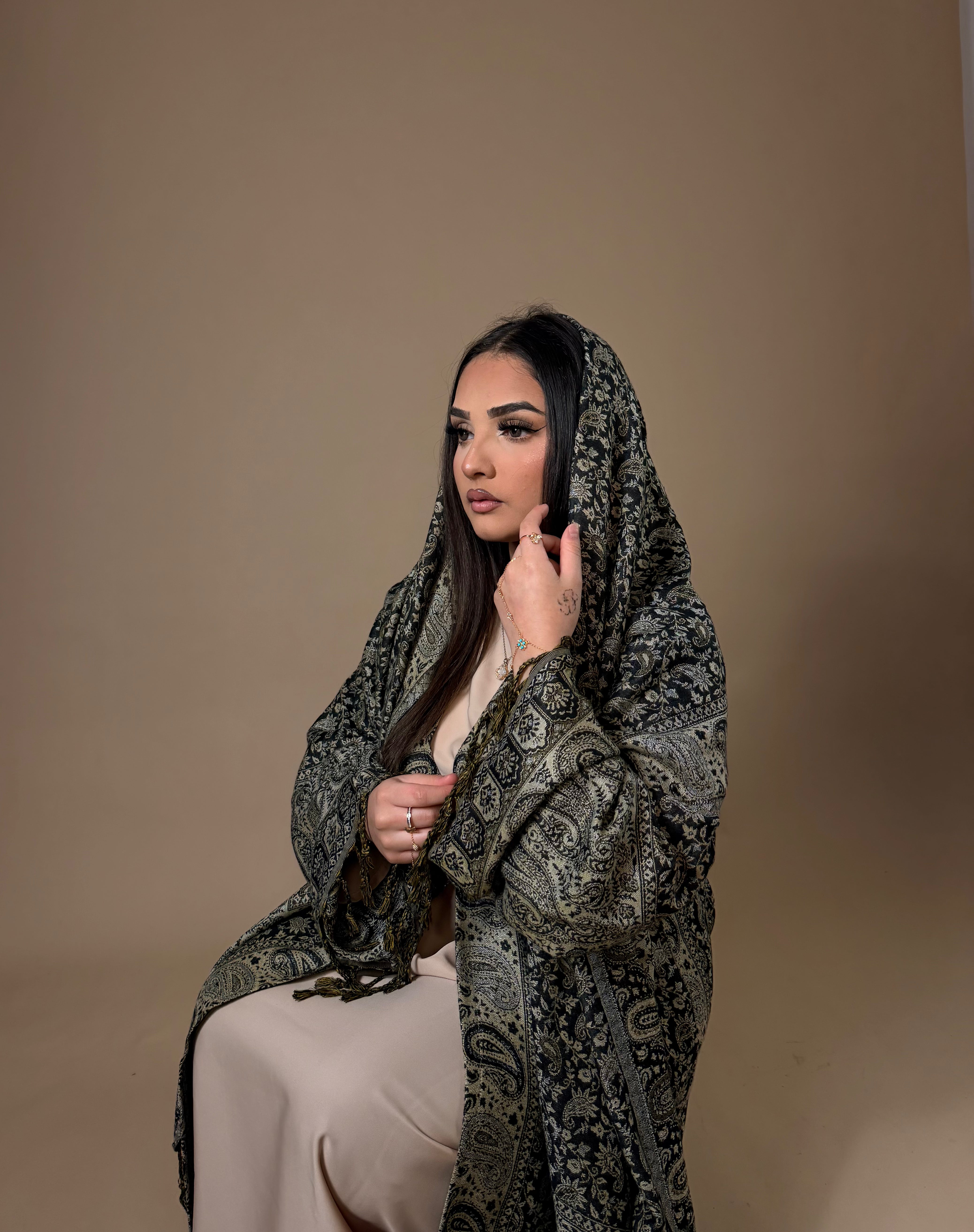 KHALEESI PASHMINA ABAYA BLACK