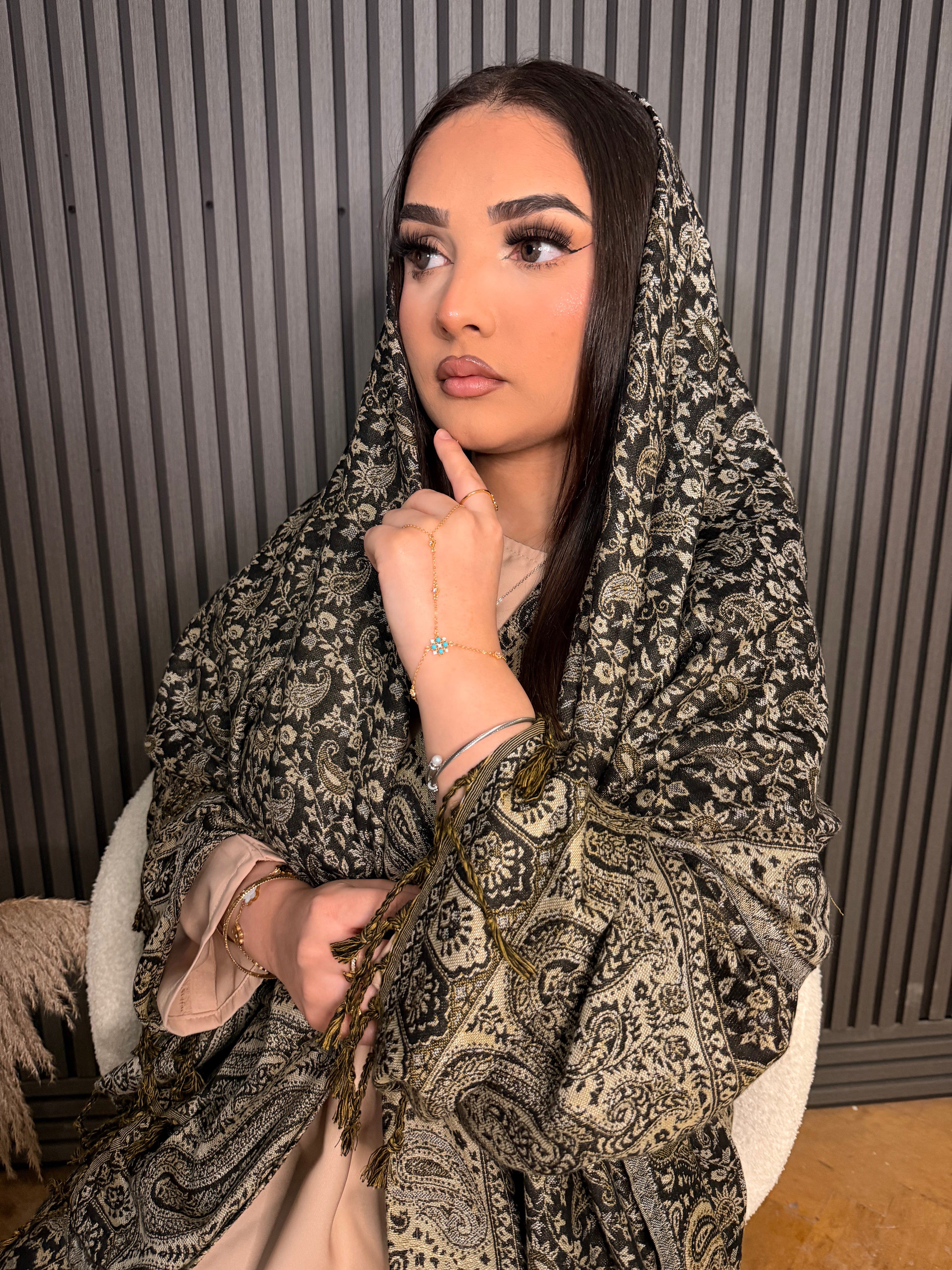 KHALEESI PASHMINA ABAYA BLACK